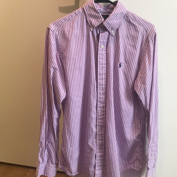 Size small Polo RL purple/white vertical stripes - Picture 1 of 3